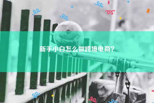 新手小白怎么做跨境电商？
